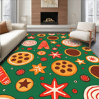 Christmas Cookie Gingerbread Star Swirl Rug