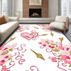 Pink Cherry Blossom Heart Arrow Rug
