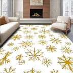 Golden Snowflake Scatter Collection Rug