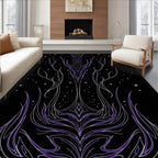 Dark Night Sky Galaxy Swirl Rug
