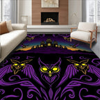 Mysterious Purple Owl Castle Twilight Rug