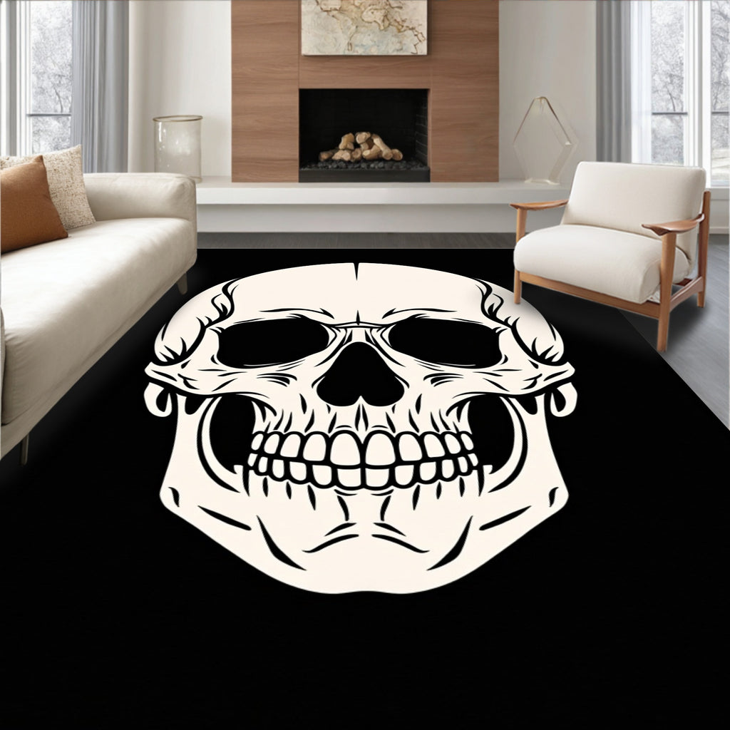 Classic Beige Skull Portrait Rug