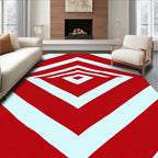 Crimson Diamond Chevron Optical Illusion Rug