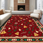 Crimson Snowflakes Bells Foliage Border Rug