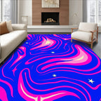 Psychedelic Swirls with Star Accents Rug