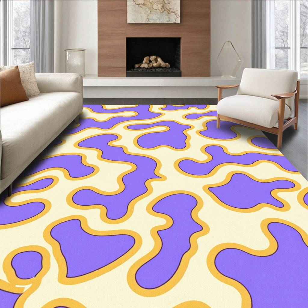 Groovy Lilac Blob Flow Rug