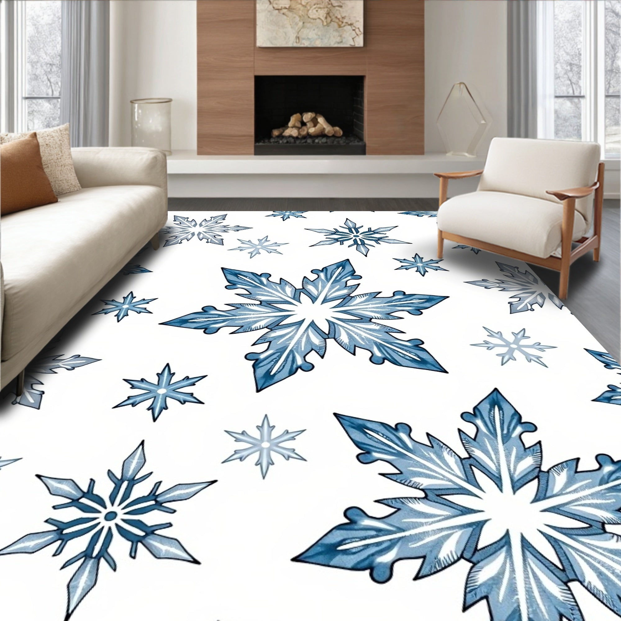 Arctic Ice Crystal Splendor Rug