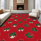 Red Green Leaf Medallion Accents Rug