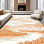 Orange Countryside Landscape Scene Rug