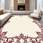 Ornate Floral Vine Border Rug