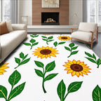 Golden Sunflower Leaf Arrangement Rug