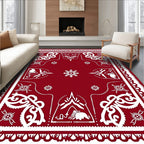 Deep Red Ornate Mandala Medallion Rug