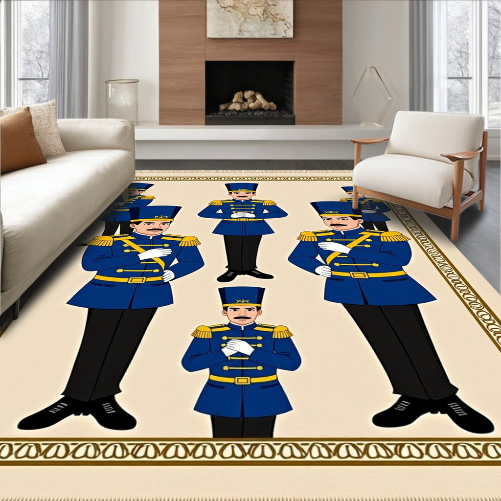 Royal Blue Soldier Guard Portrait Rug