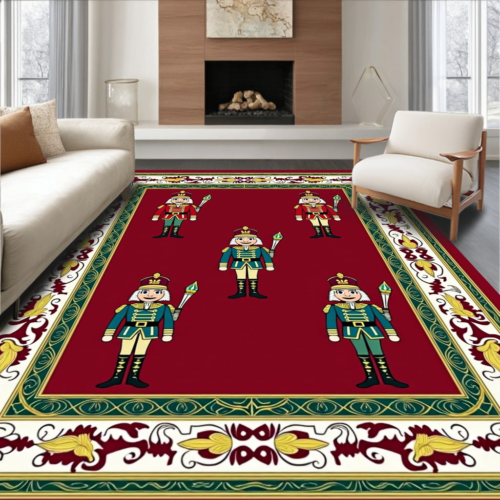 Crimson Festive Soldier Border Rug