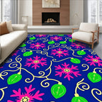 Bright Pink Snowflake Swirl Ornament Rug