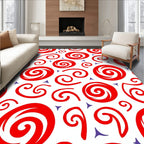 Bold Red Swirls Purple Triangles Rug