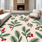 Christmas Evergreen Berry Scatter Rug