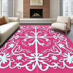 Fuchsia Floral Filigree Medallion Rug