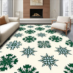 Emerald Green Starburst Snowflake Rug