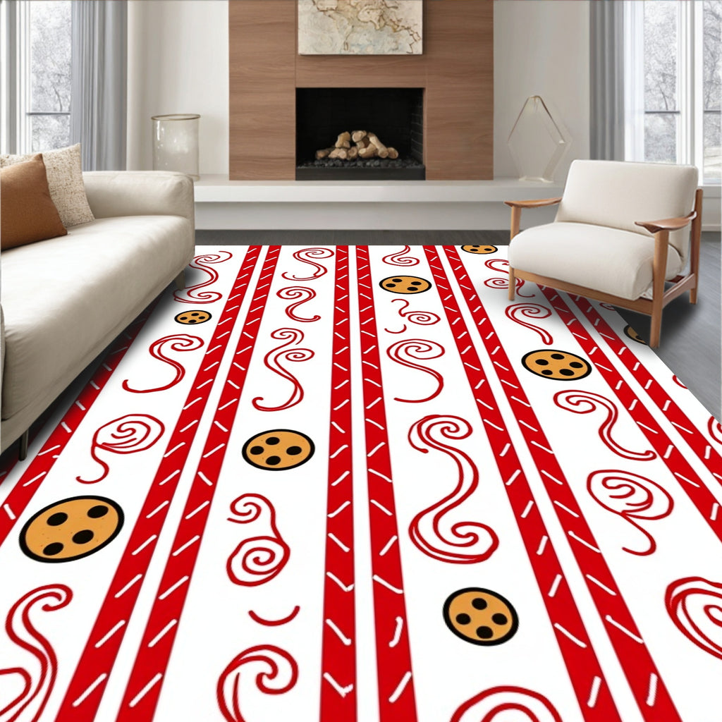 Red White Candy Swirl Cookie Rug