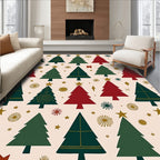 Festive Forest Trees Gold Star Rug