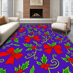 Red Holly Bows with Vines Rug