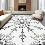 Monochromatic Snowflake Symmetry Garden Rug