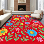 Vibrant Floral Pop Art Rug