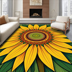 Vibrant Yellow Sunflower Mandala Rug