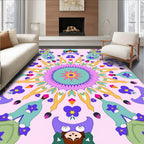 Whimsical Childful Floral Geometric Medallion Rug