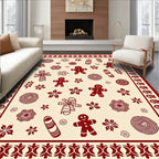 Joyful Gingerbread Man Candy Ornament Rug