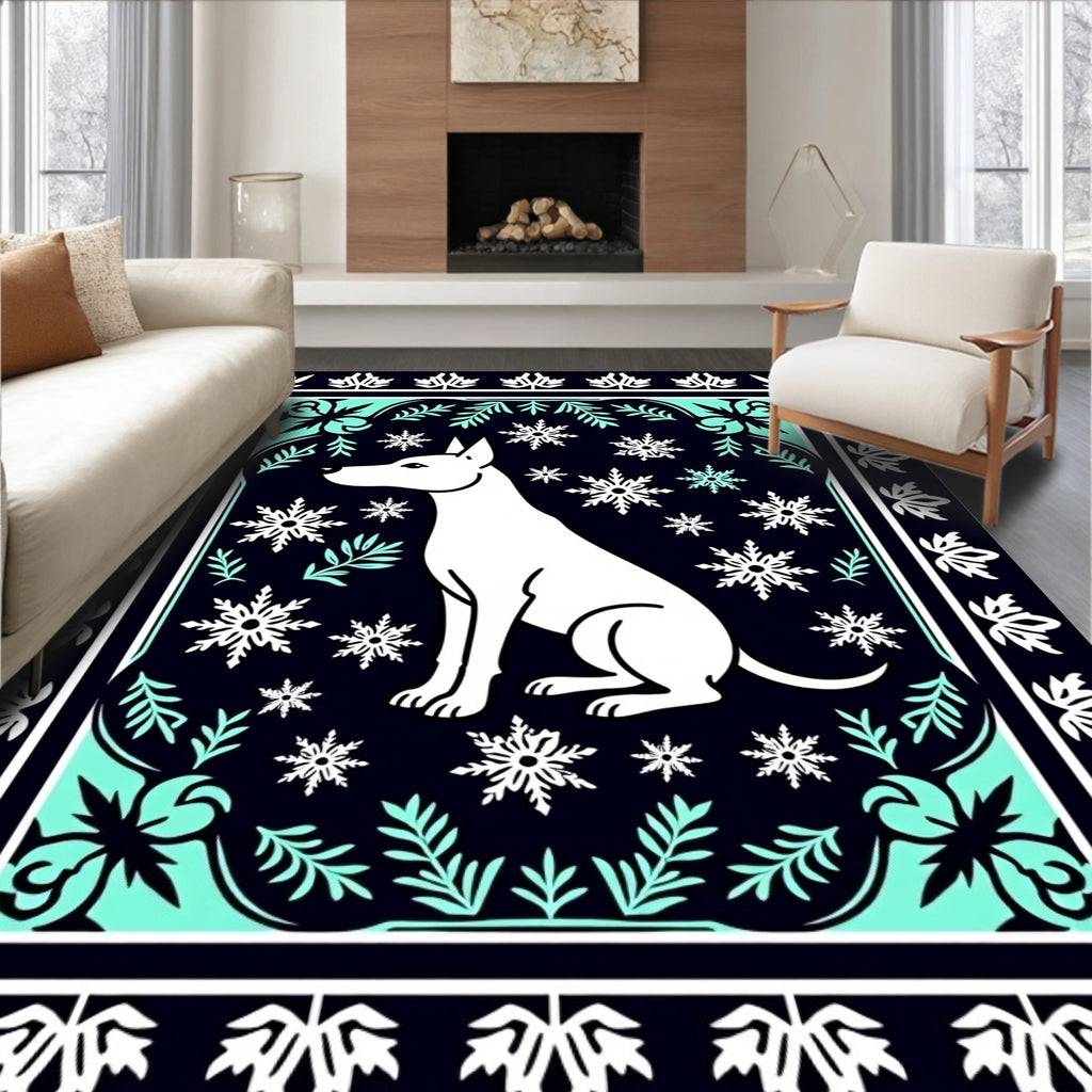 White Dog Autumn Snowflake Collection Rug