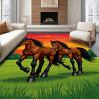 Sunset Gallop Two Horse Meadow Rug