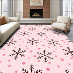 Pink Dot Snowflake Scatter Rug
