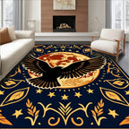 Dark Blue Celestial Eagle Moon Rug