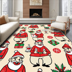 Whimsical Santa Claus Christmas Repeat Rug