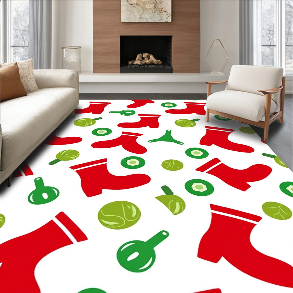 Plaid Red Snow Boots Green Sprouts Rug