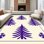 Deep Purple Pine Forest Square Rug