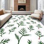 Emerald Green Delicate Branch Toss Rug