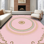 Gold Floral Pink Medallion Rug