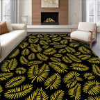 Sunny Yellow Palm Fronds Pattern Rug