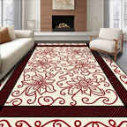Scarlet Bloom Vine Composition Rug