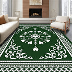 Elegant White Lace Heart Garland Rug