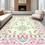 Sweet Pink Floral Art Nouveau Rug