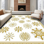 Golden Snowflake Medallion Ensemble Rug