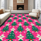 Whimsical Christmas Tree Medallion Rug