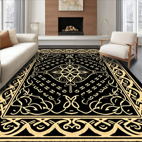 Black Golden Celtic Knot Rug