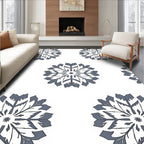 Gray Snowflake Medallion Repeat Rug