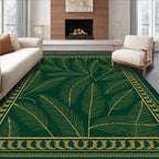 Emerald Feather Outline Border Rug