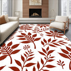 Terracotta Leaf Branch Repeating Pattern Rug